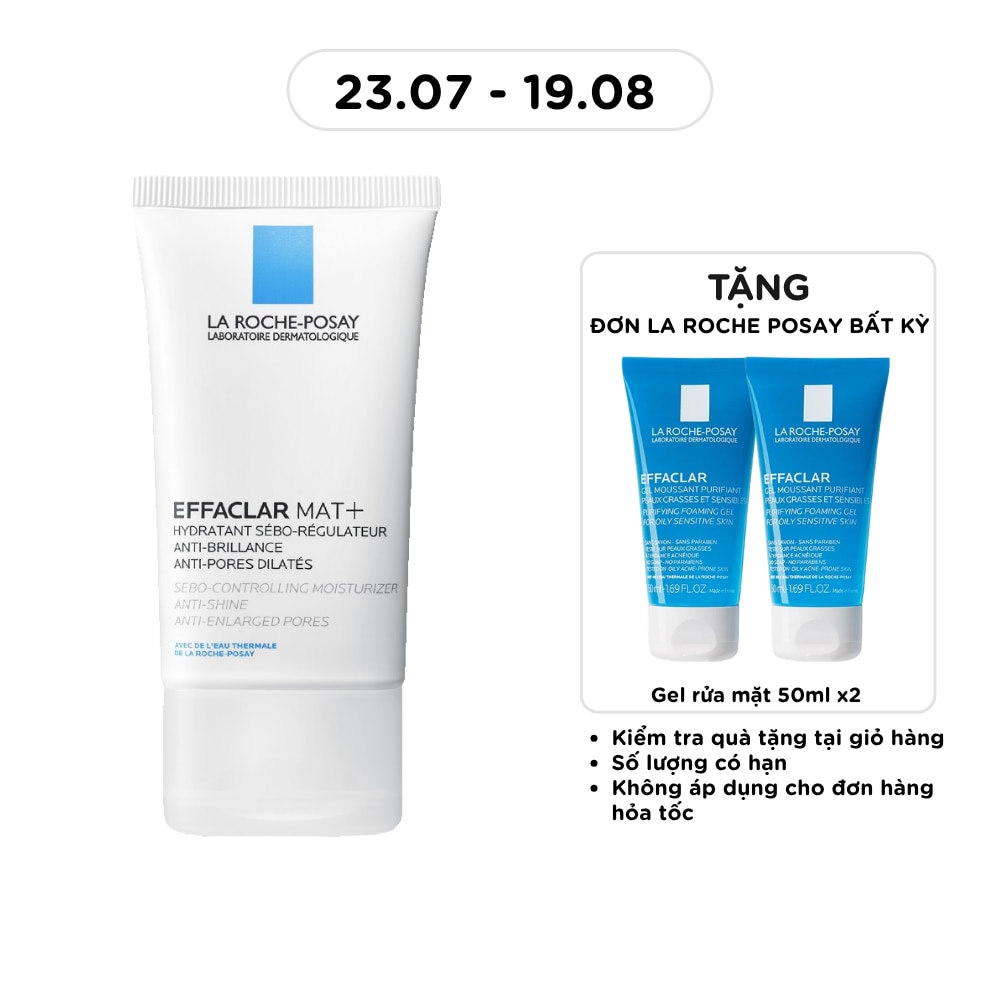 Kem Dưỡng Ẩm Kiềm Dầu La Roche Posay Effaclar Mat+ Giúp Kiềm Dầu Và Cải Thiện Lỗ Chân Lông 40ml