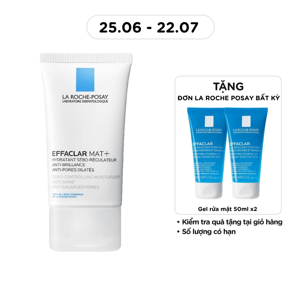Kem Dưỡng Ẩm Kiềm Dầu La Roche Posay Effaclar Mat+ Giúp Kiềm Dầu Và Cải Thiện Lỗ Chân Lông 40ml