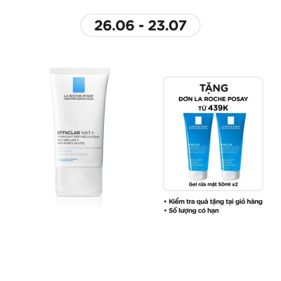 LA ROCHE POSAY Kem Dưỡng Ẩm Kiềm Dầu La Roche Posay Effaclar Mat+ Giúp Kiềm Dầu Và Cải Thiện Lỗ Chân Lông 40ml