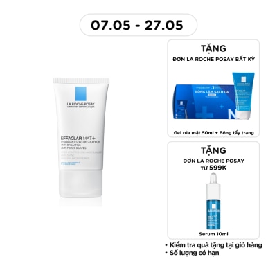 LA ROCHE POSAY - Kem Dưỡng Ẩm Kiềm Dầu La Roche Posay Effaclar Mat+ Giúp Kiềm Dầu Và Cải Thiện Lỗ Chân Lông 40ml