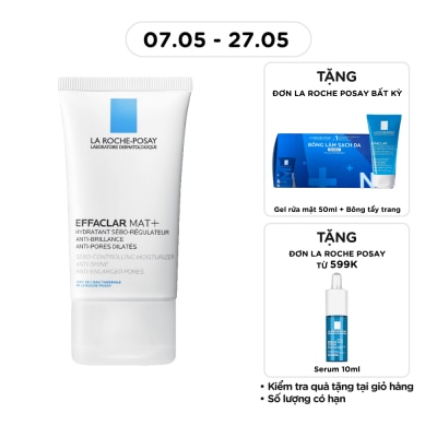 LA ROCHE POSAY - Kem Dưỡng Ẩm Kiềm Dầu La Roche Posay Effaclar Mat+ Giúp Kiềm Dầu Và Cải Thiện Lỗ Chân Lông 40ml