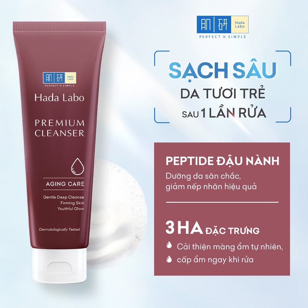 Sữa Rửa Mặt Hada Labo Chăm Sóc Da Lão Hóa Premium Cleanser Aging Care 100g