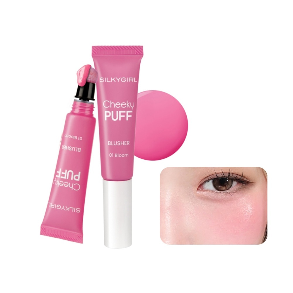 Má Hồng Kem Silkygirl Cheeky Puff Blusher 6ml .#01 Bloom Hồng Sữa