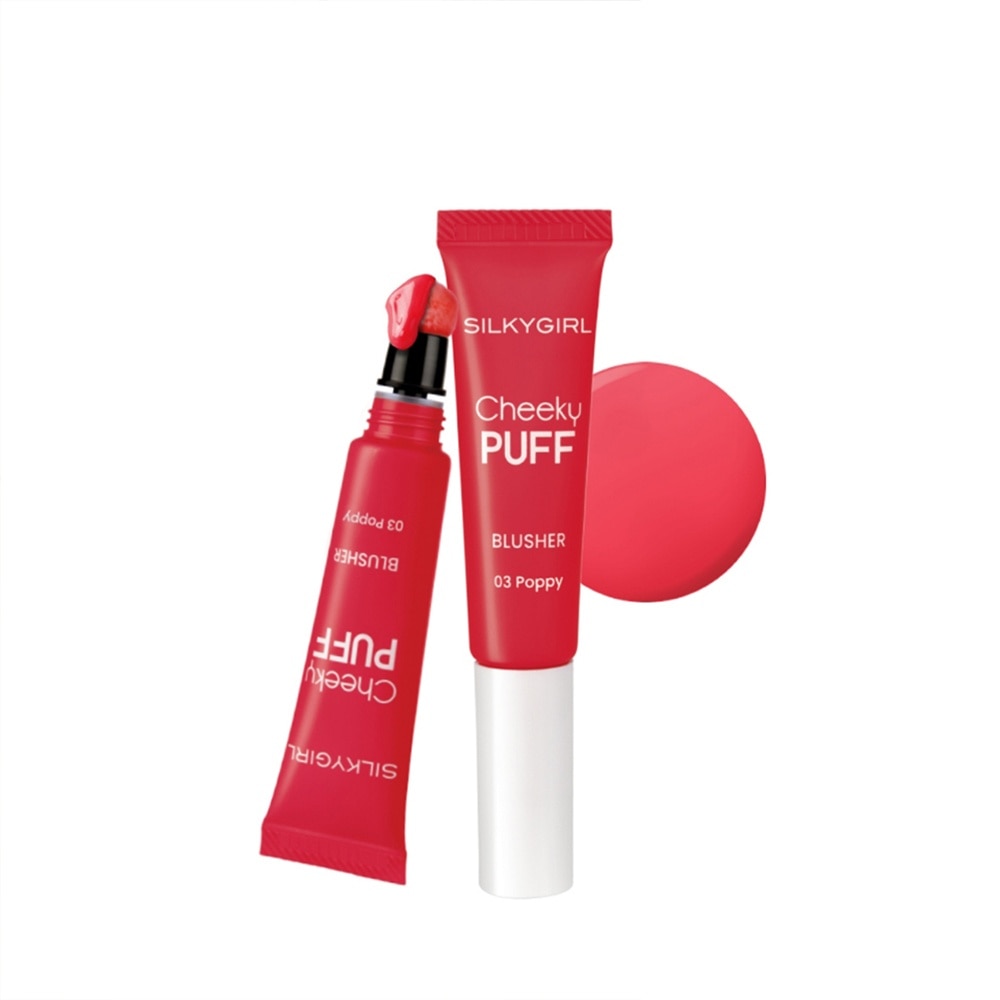 Má Hồng Kem Silkygirl Cheeky Puff Blusher 6ml .#03 Poppy Hồng Đỏ
