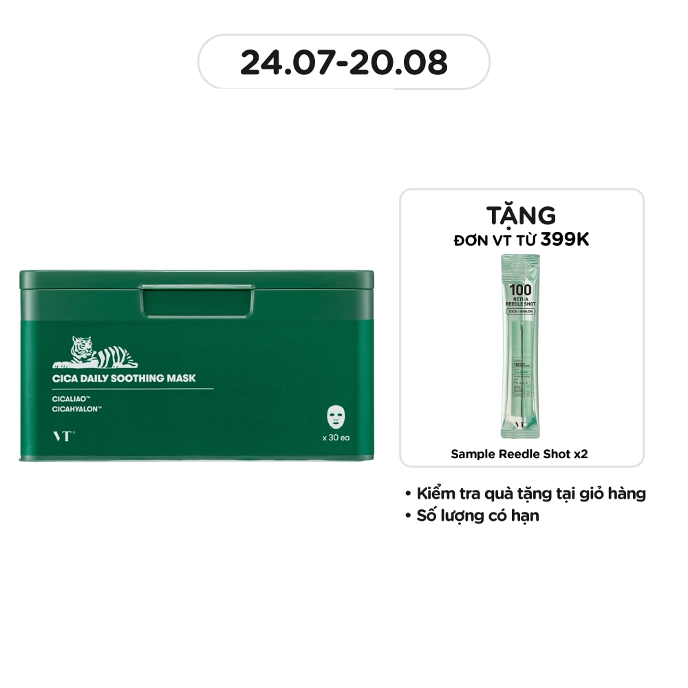 Mặt Nạ Dưỡng Da VT Cica Daily Soothing Mask 30 Miếng/ 350g