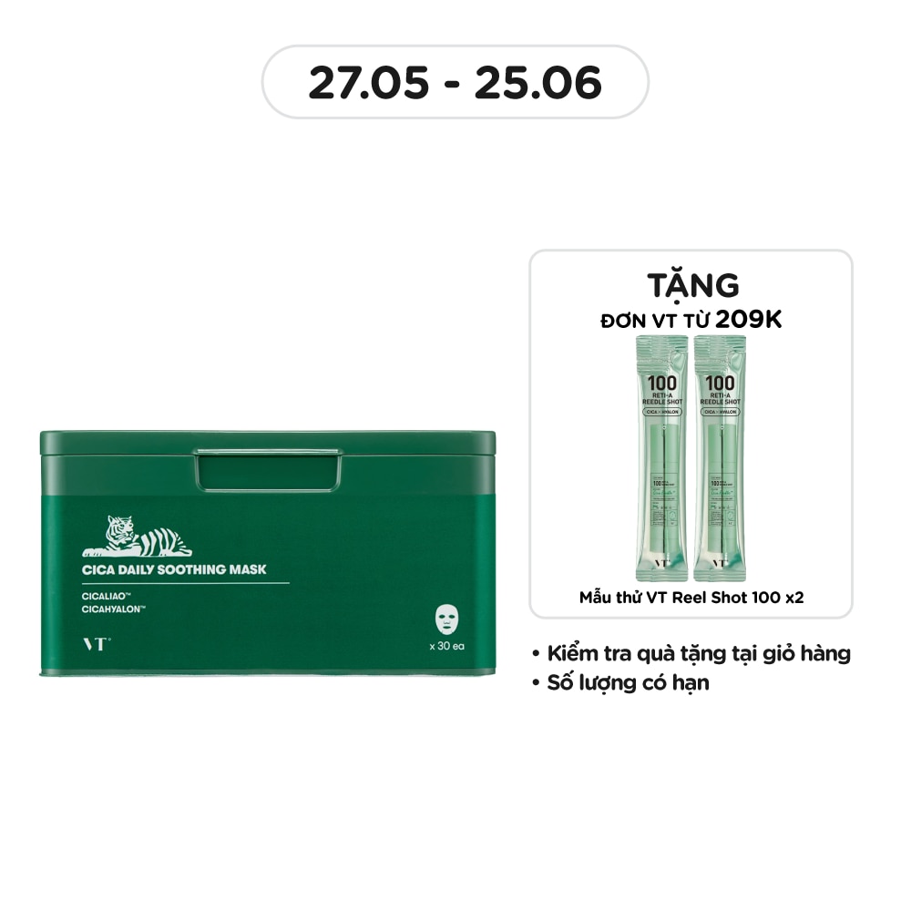 Mặt Nạ Dưỡng Da VT Cica Daily Soothing Mask 30 Miếng/ 350g