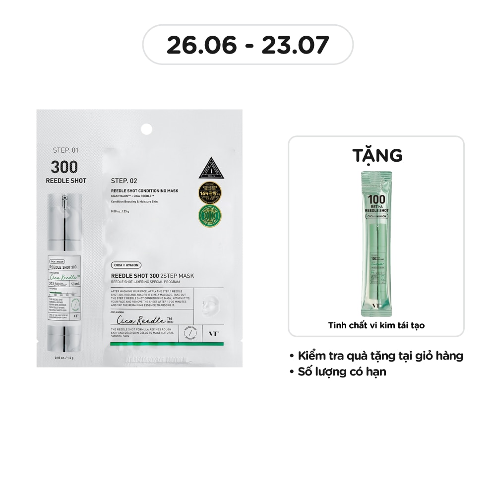 Mặt Nạ Dưỡng Da VT Reedle Shot 300 2Step Mask 1.5g+20g