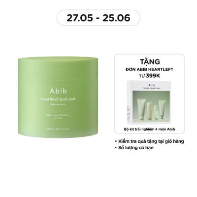 ABIB Cotton Pad Abib Heartleaf Spot Pad Calming Touch 80 Miếng/150ml