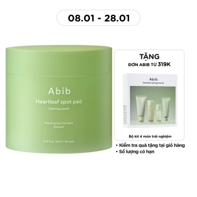 ABIB Cotton Pad Abib Heartleaf Spot Pad Calming Touch 80 Miếng/150ml