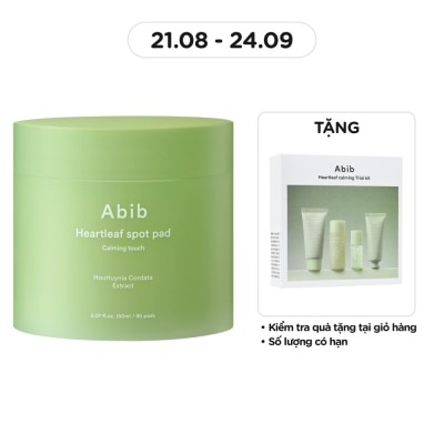 ABIB Cotton Pad Abib Heartleaf Spot Pad Calming Touch 80 Miếng/150ml