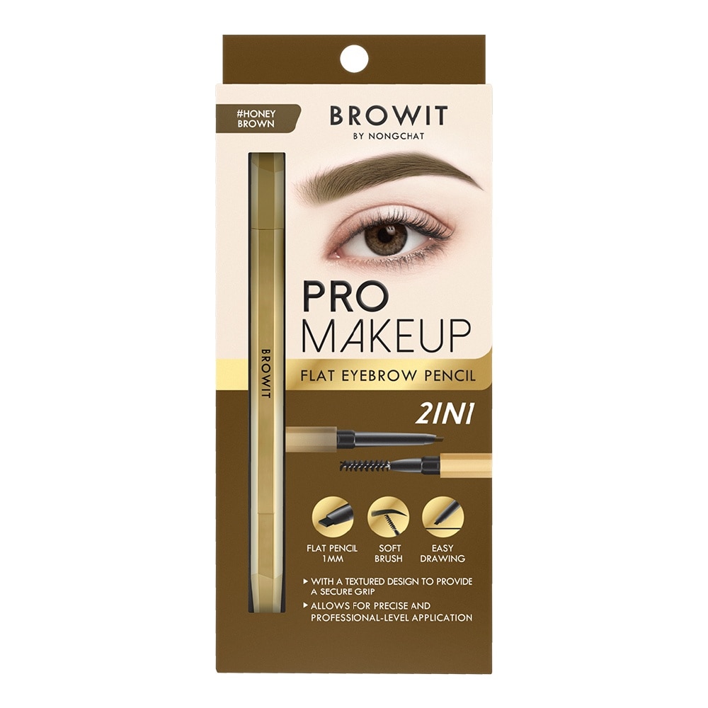 Chì Kẻ Mày Browit Pro Makeup Flat Eyebrow Pencil 0.08g .#Honey Brown