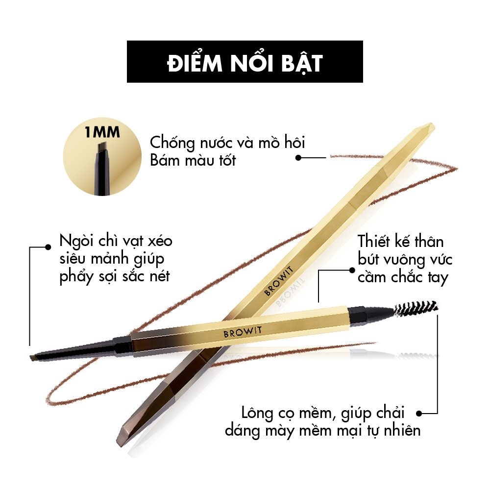 Pro Makeup Flat Eyebrow Pencil 0.08g .#Mahogany Brown