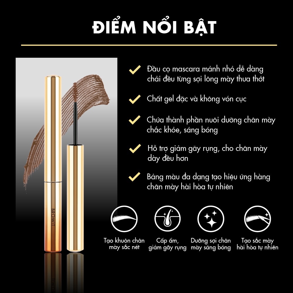 Mascara Chân Mày Browit Setting Eyebrow Mascara 2g .#02 Dark Caramel