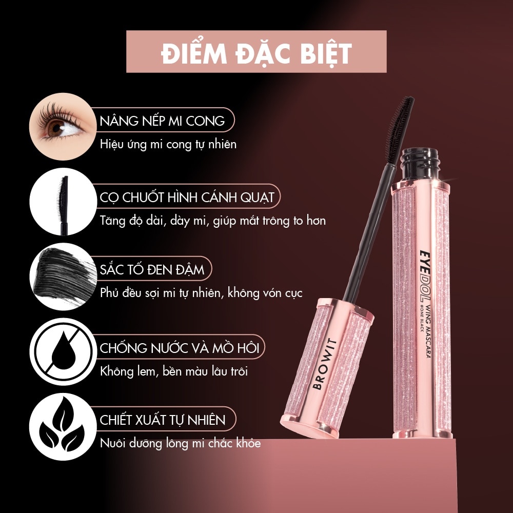 Mascara Browit Eyedol Wing 8g .#One Black