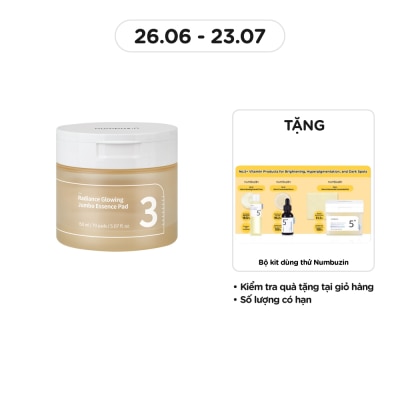 NUMBUZIN No.3 Radiance Glowing Jumbo Essence Pad 70 Miếng/ 150ml