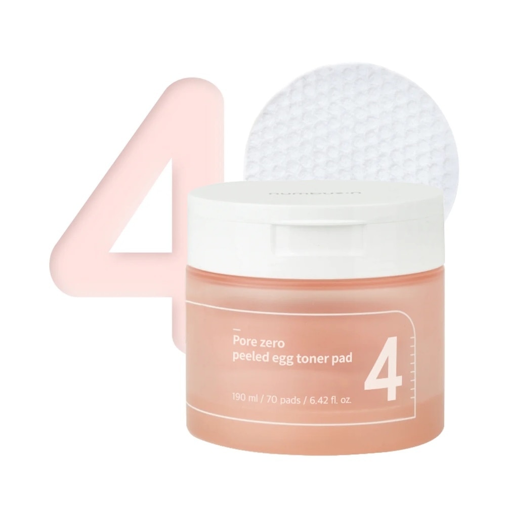 Nước Hoa Hồng Dạng Miếng Numbuzin No.4 Pore Zero Peeled Egg Toner Pad 70 Miếng/ 190ml