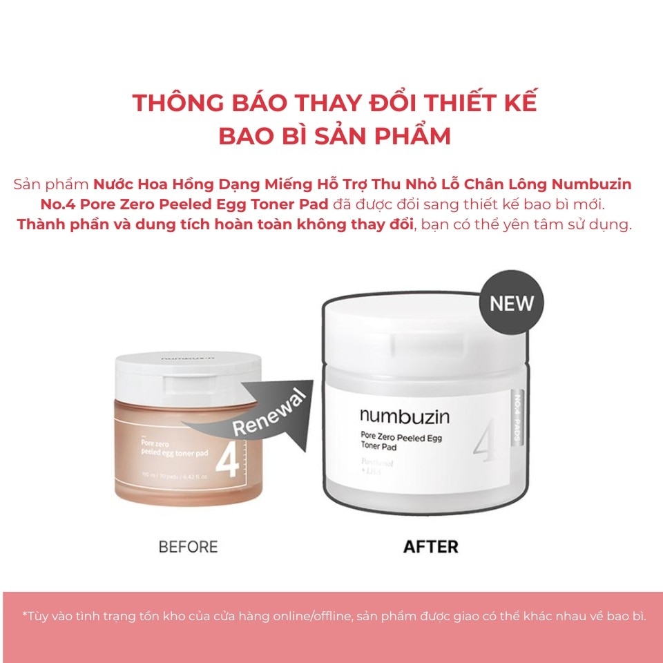 No.4 Pore Zero Peeled Egg Toner Pad 70 Miếng/ 190ml image