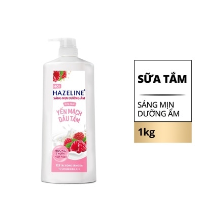 HAZELINE Sữa Tắm Hazeline Sáng Mịn Dưỡng Ẩm Chiết Xuất Yến Mạch Dâu Tằm 1kg