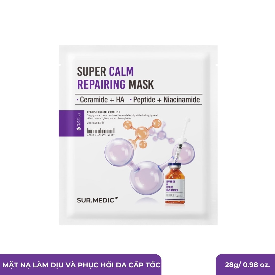 Mặt Nạ Sur.Medic+ Phục Hồi - Làm Dịu Cấp Tốc Super Calm Repairing Mask 28g