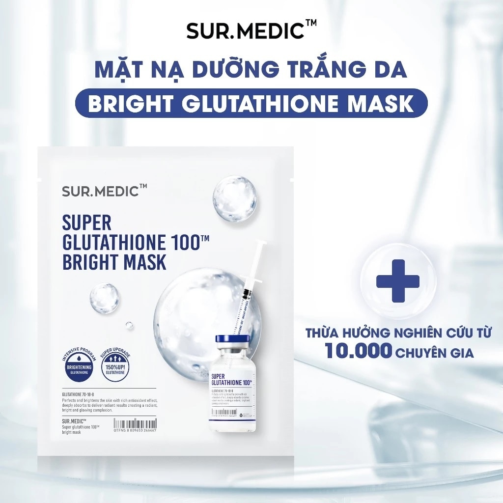 Mặt Nạ Sur.Medic+ Dưỡng Trắng Da Super Gluthathione 100™ Bright Mask 30g