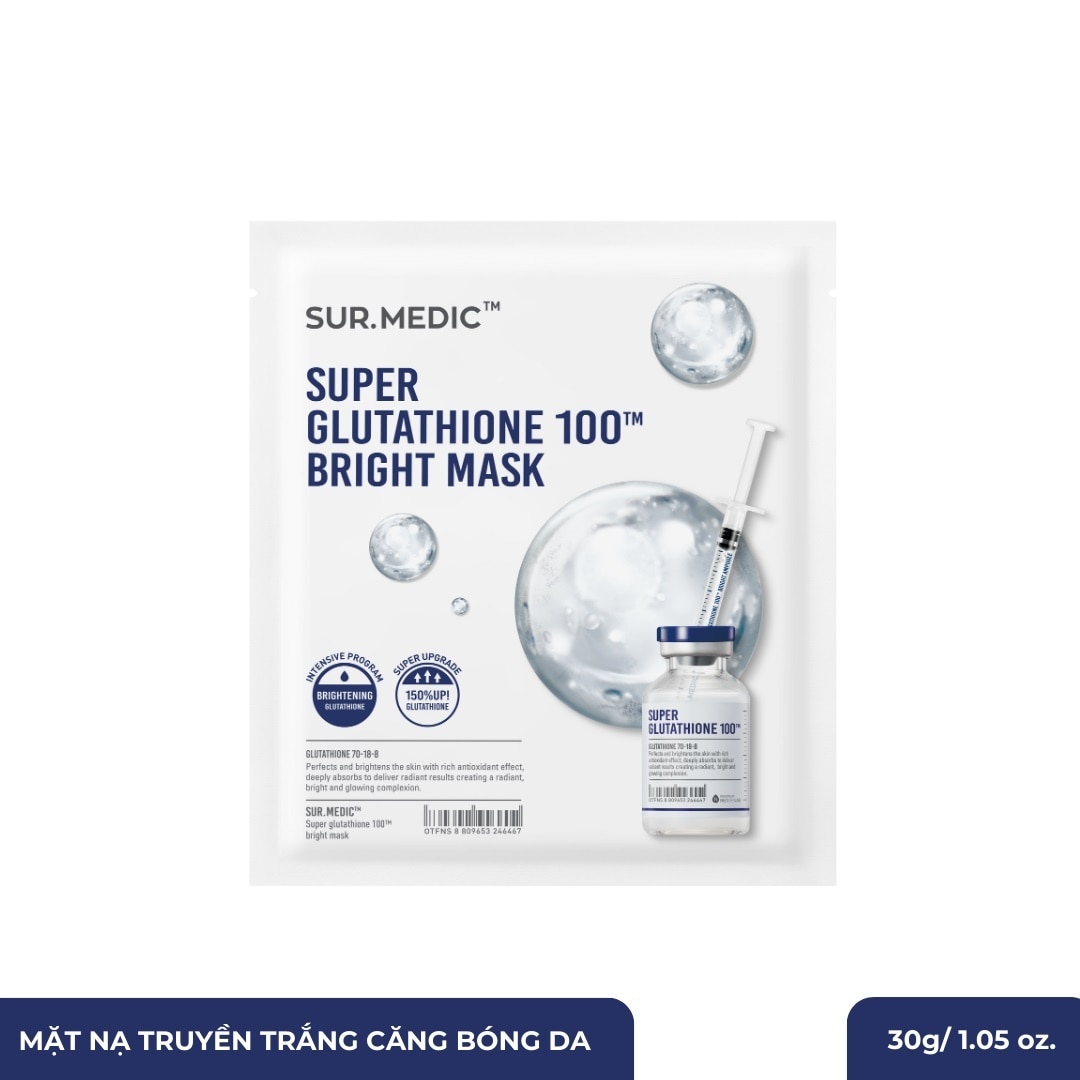 Mặt Nạ Sur.Medic+ Dưỡng Trắng Da Super Gluthathione 100™ Bright Mask 30g