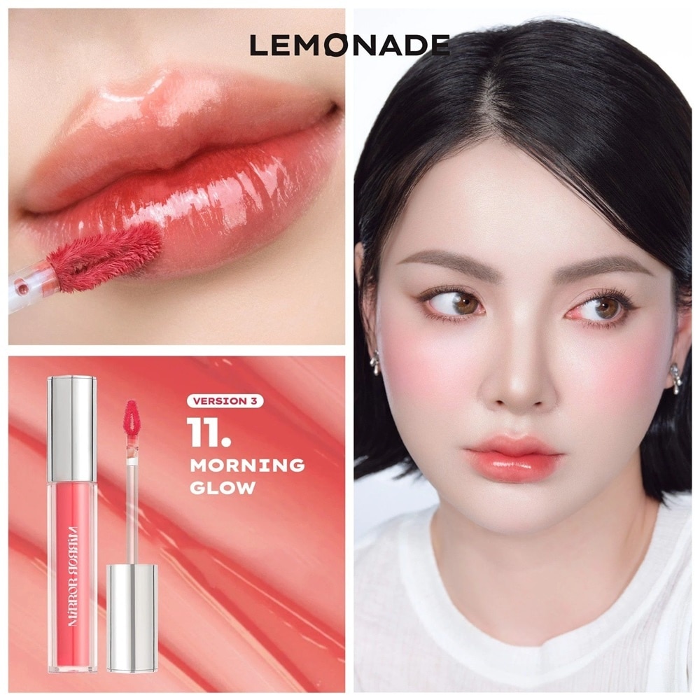 Son Bóng Lemonade Mirror Mirror Water Tint 4g .#11 Morning Glow Đỏ Cam Thạch