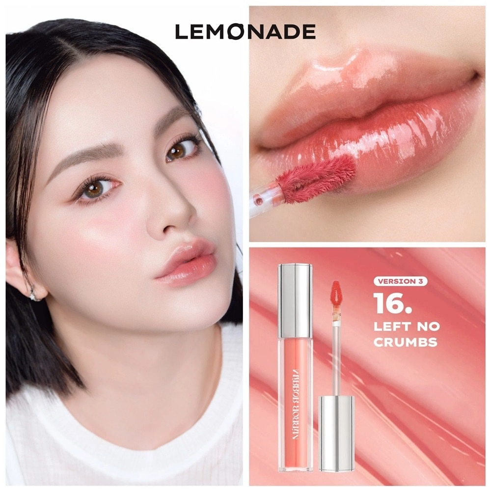 Son Bóng Lemonade Mirror Mirror Water Tint 4g .#16 Left No Crumbs Hồng Cam Đào