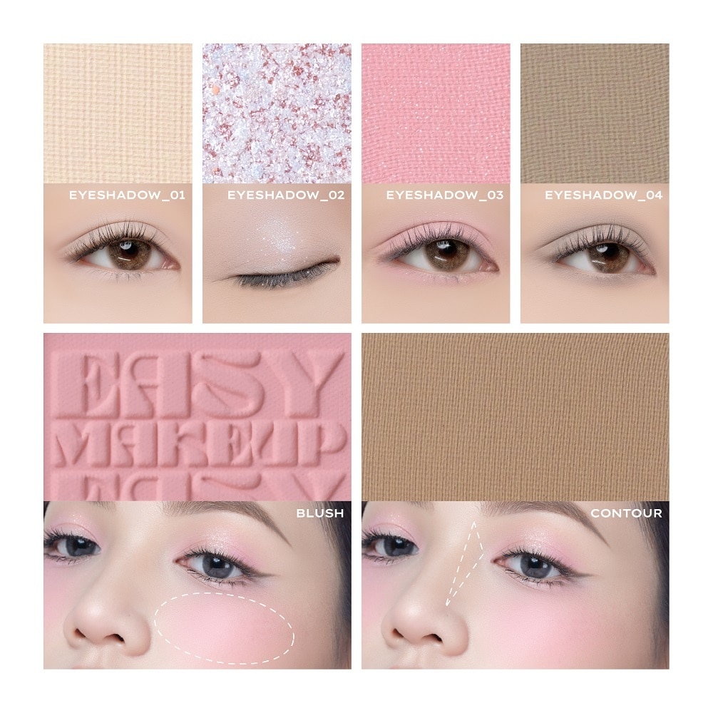 Bảng Phấn Mắt Lemonade Aesthetic Multi-Task Palette 10.8g .#01 Cool Rose