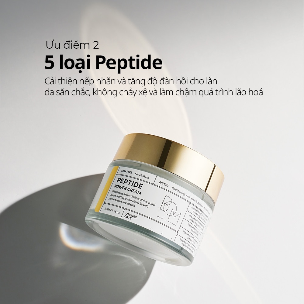Kem Dưỡng Ẩm BOM Làm Sáng, Làm Mờ Nếp Nhăn Peptide Power Cream 50g
