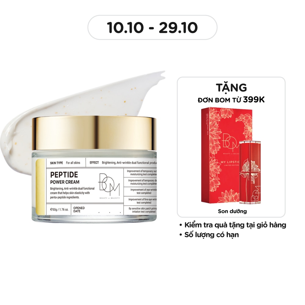 Kem Dưỡng Ẩm BOM Làm Sáng, Làm Mờ Nếp Nhăn Peptide Power Cream 50g