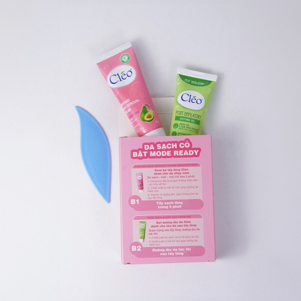 Cléo Combo (Avocado Hair Removal Cream 25g+Cléo Post Depilatory Soothing Gel 20g)