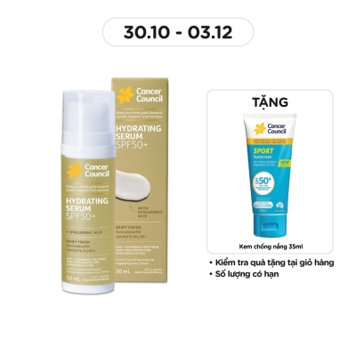 CANCER COUNCIL Serum Chống Nắng Cancer Council Hydrating Serum SPF50+ 50ml