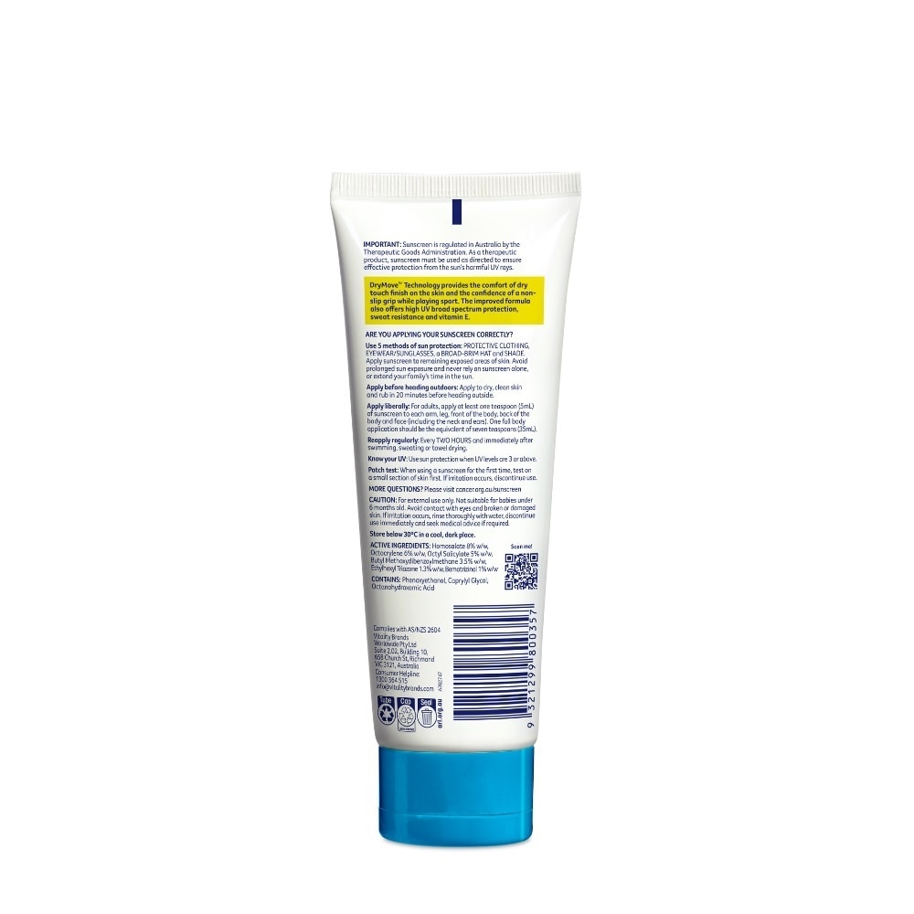 Kem Chống Nắng Cancer Council Sport Sunscreen Dry Touch & Sweat Resistant Lotion SPF50+ 110ml