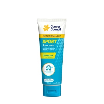 CANCER COUNCIL Kem Chống Nắng Cancer Council Sport Sunscreen Dry Touch & Sweat Resistant Lotion SPF50+ 110ml