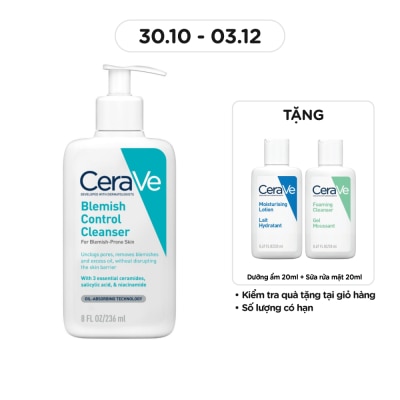 CERAVE Sữa Rửa Mặt Cerave Cho Da Dầu Mụn Blemish Control Cleanser 236ml