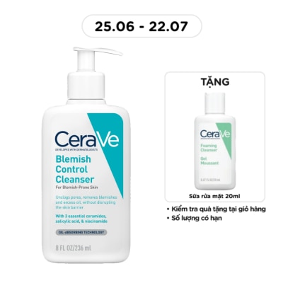 CERAVE - Sữa Rửa Mặt Cerave Cho Da Dầu Mụn Blemish Control Cleanser 236ml