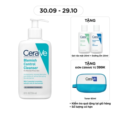 CERAVE Sữa Rửa Mặt Cerave Cho Da Dầu Mụn Blemish Control Cleanser 236ml