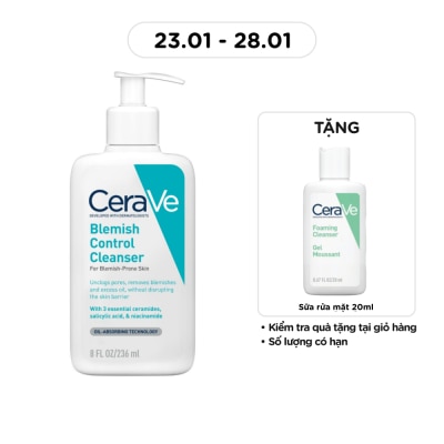 CERAVE Sữa Rửa Mặt Cerave Cho Da Dầu Mụn Blemish Control Cleanser 236ml