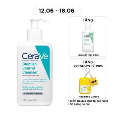 CERAVE - Sữa Rửa Mặt Cerave Cho Da Dầu Mụn Blemish Control Cleanser 236ml