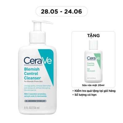CERAVE - Sữa Rửa Mặt Cerave Cho Da Dầu Mụn Blemish Control Cleanser 236ml