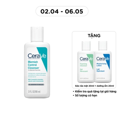 CERAVE - Sữa Rửa Mặt Cerave Cho Da Dầu Mụn Blemish Control Cleanser 88ml
