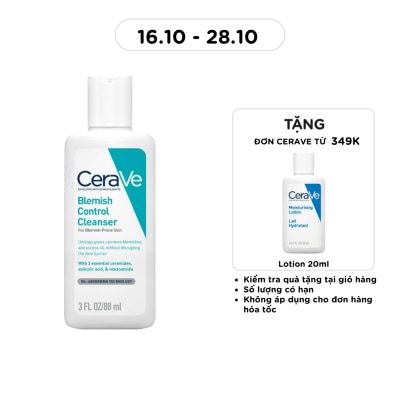 CERAVE Sữa Rửa Mặt Cerave Cho Da Dầu Mụn Blemish Control Cleanser 88ml image