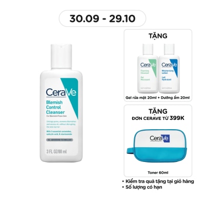CERAVE Sữa Rửa Mặt Cerave Cho Da Dầu Mụn Blemish Control Cleanser 88ml
