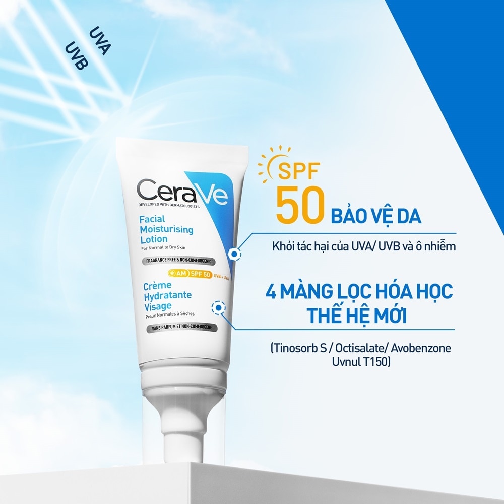 Sữa Dưỡng Ẩm Ban Ngày Cerave Facial Moisturising Lotion AM SPF50 52ml