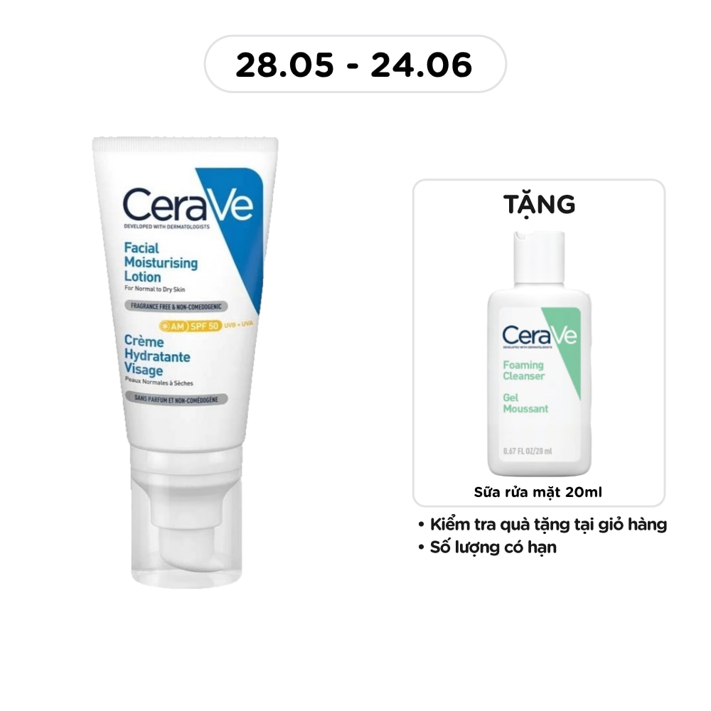 Sữa Dưỡng Ẩm Ban Ngày Cerave Facial Moisturising Lotion AM SPF50 52ml