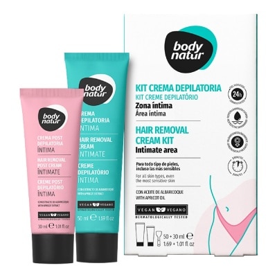 BODY NATUR Combo Kem Tẩy Lông Vùng Kín Body Natur Hair Removal Cream Kit Intimate Area 50ml+30ml