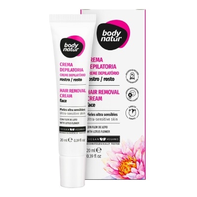 BODY NATUR Kem Tẩy Lông Mặt Body Natur Hair Removal Cream Face Ultra-Sensitive Skin With Lotus Flower 20ml