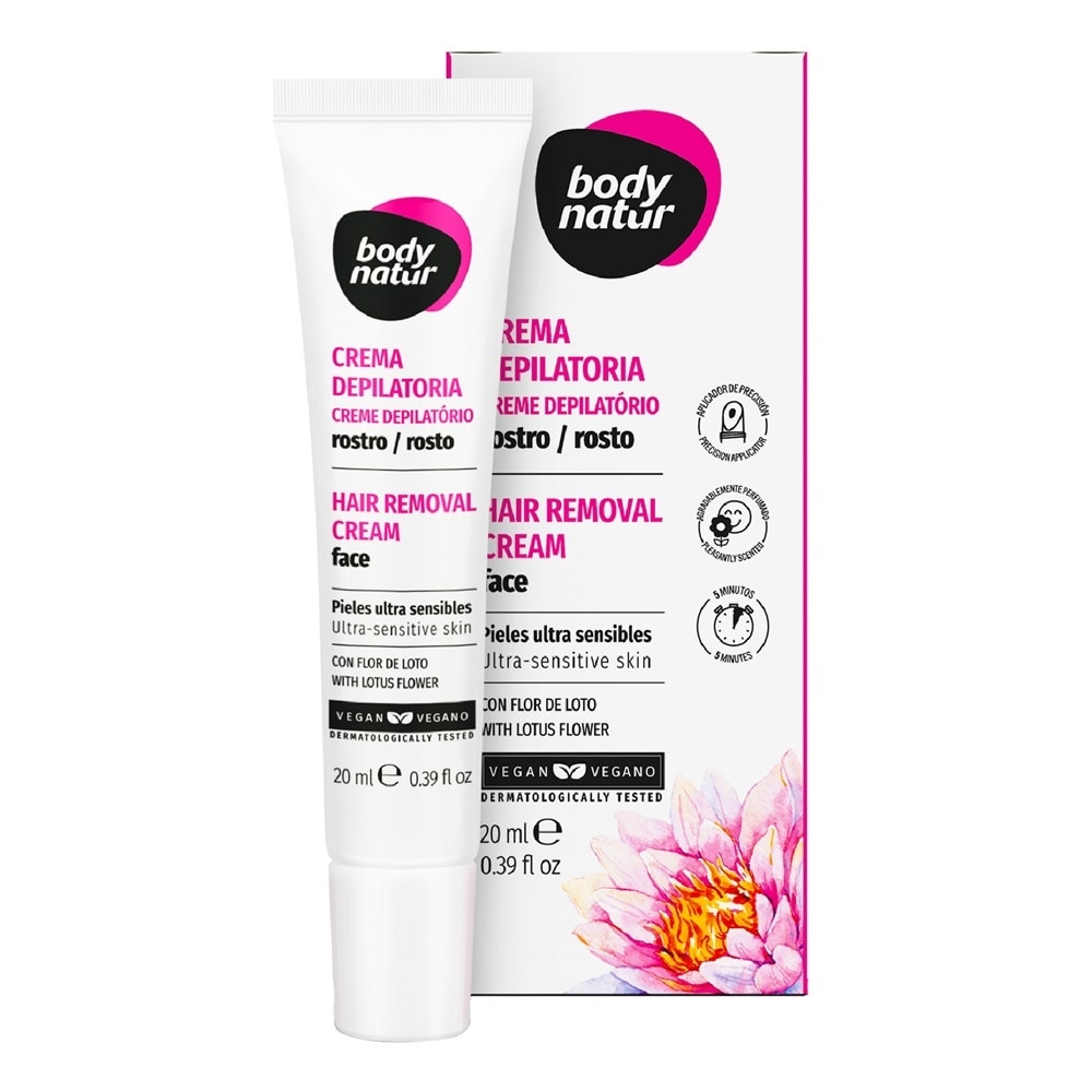 Kem Tẩy Lông Mặt Body Natur Hair Removal Cream Face Ultra-Sensitive Skin With Lotus Flower 20ml