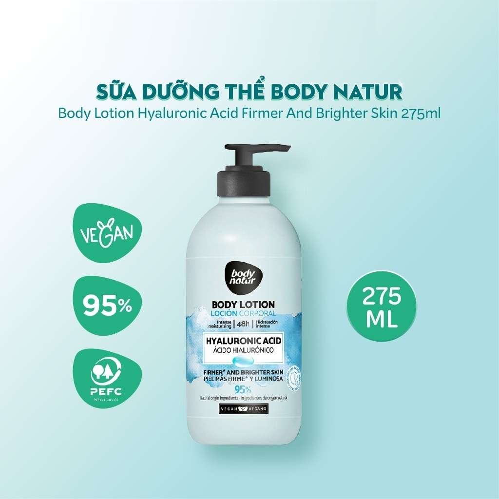 Sữa Dưỡng Thể Body Natur Body Lotion Hyaluronic Acid Firmer And Brighter Skin 275ml