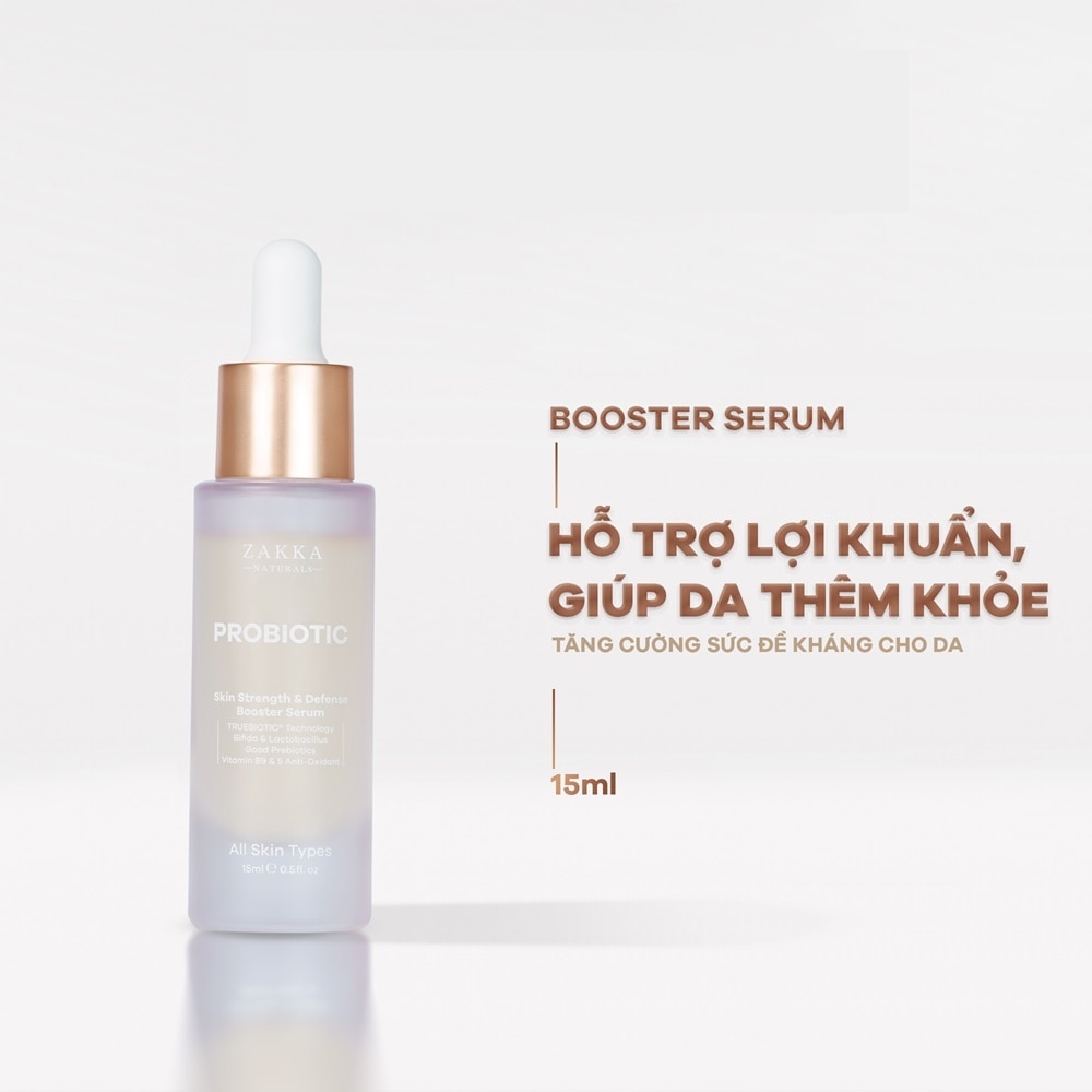 Tinh Chất Zakka Naturals Hỗ Trợ Khỏe Da Probiotic Skin Strength & Defense Booster Serum 15ml